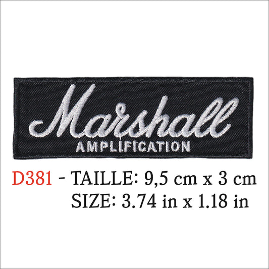 MAXIMUMPATCHES - Ecusson Patch Brodé Thermocollant - 9,5 cm x 3 cm - Musique Amplificateur