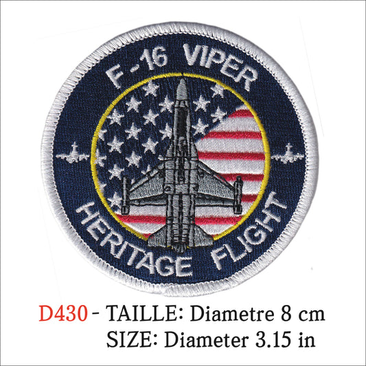 MAXIMUMPATCHES - Ecusson Patch Brodé Thermocollant - Diametre 8 cm - Avion Armée Militaire F16