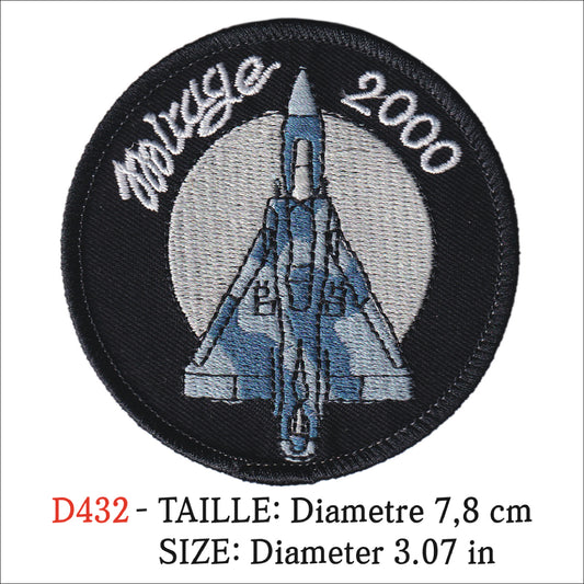 MAXIMUMPATCHES - Ecusson Patch Brodé Thermocollant - Diametre 7,8 cm - Avion Militaire Armée Mirage