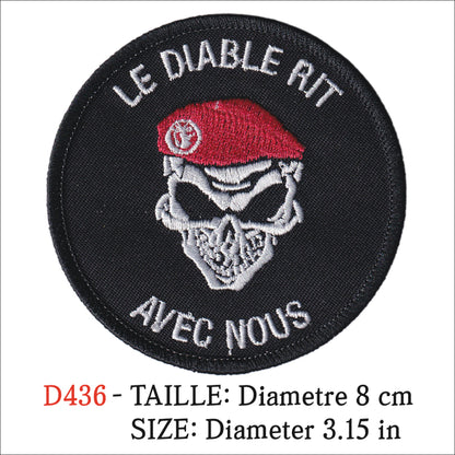 MAXIMUMPATCHES - Ecusson Patch Brodé Thermocollant - Diametre 8 cm - Armée Militaire Diable Rit Avec Nous