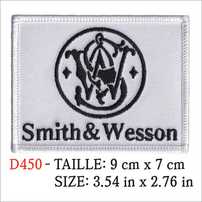 MAXIMUMPATCHES - Ecusson Patch Brodé Thermocollant - 9 cm x 7 cm - Tir Militaire Sport Armée Airsoft Smith Wesson