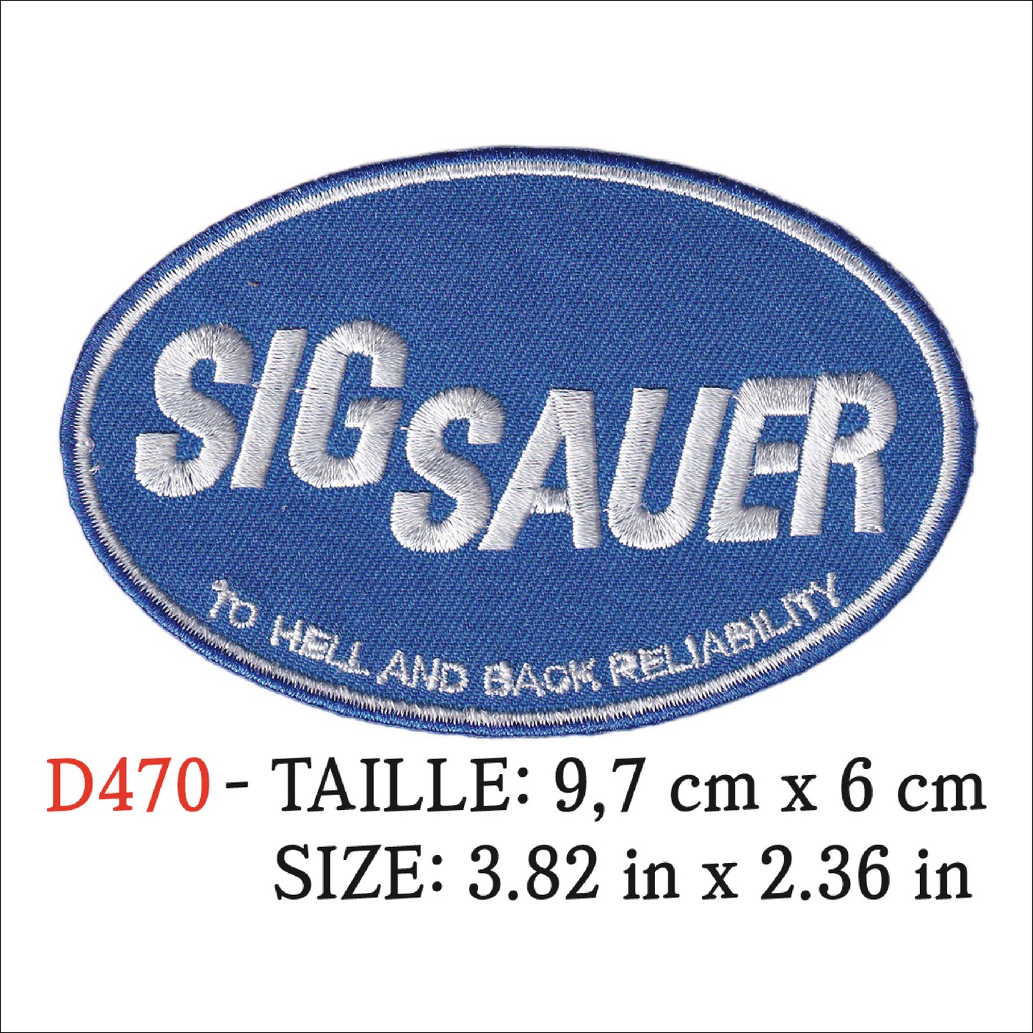 MAXIMUMPATCHES - Ecusson Patch Brodé Thermocollant - 9,7 cm x 6 cm - Airsoft Militaire Armée Tir Sport Sig Sauer