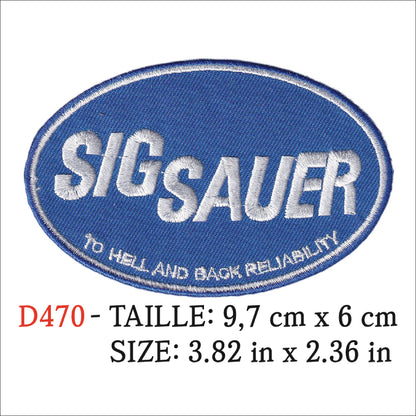 MAXIMUMPATCHES - Ecusson Patch Brodé Thermocollant - 9,7 cm x 6 cm - Airsoft Militaire Armée Tir Sport Sig Sauer
