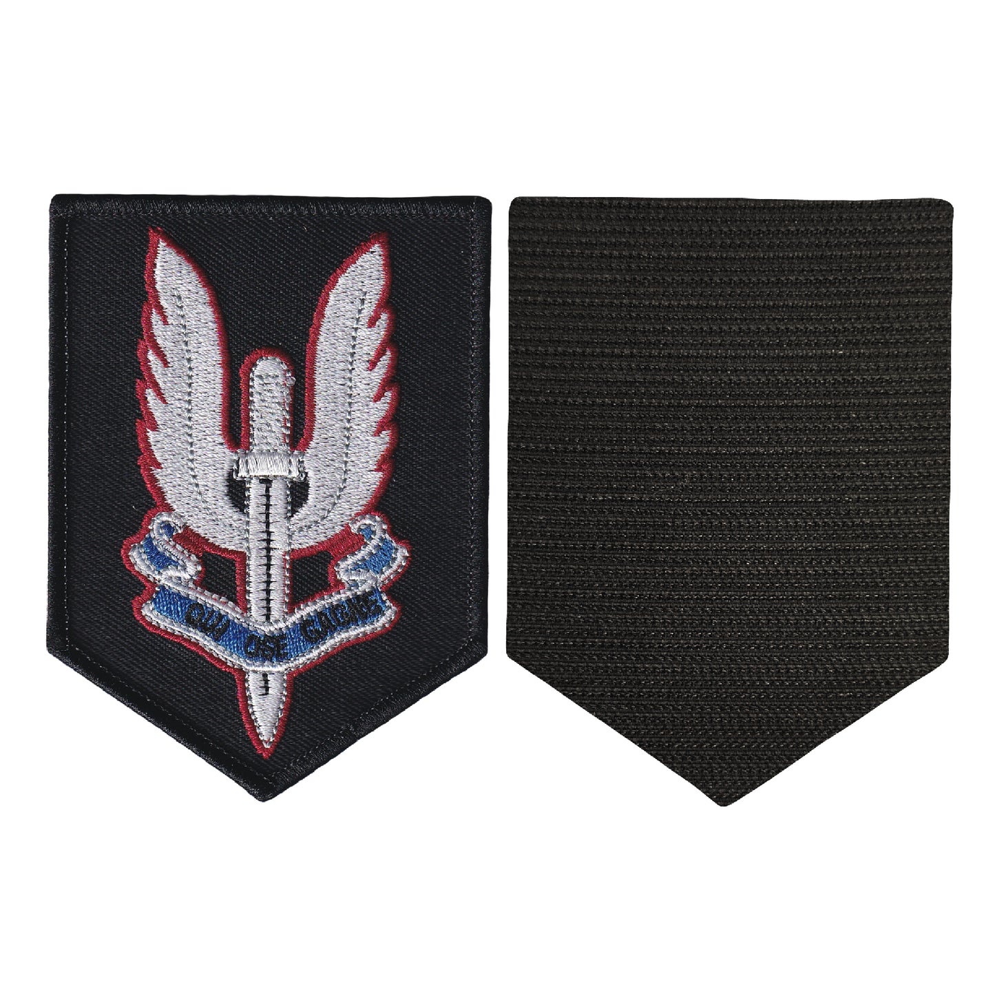 MAXIMUMPATCHES - 9,2 cm x 6,7 cm - Ecusson Patch Brodé Avec Scratch Cousu Au Dos + Carré Scratch A Coudre, Face Opposé 10 cm x 10 cm/Commando Marine Militaire Armée 1er rgt Sas
