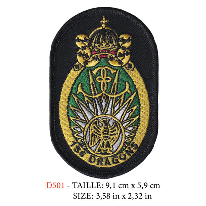 MAXIMUMPATCHES - Ecusson Patch Brodé Thermocollant - 9 cm x 6 cm - 13eme Régiment Dragons Parachutistes Armée Militaire Forces Spéciales Cos France Terre