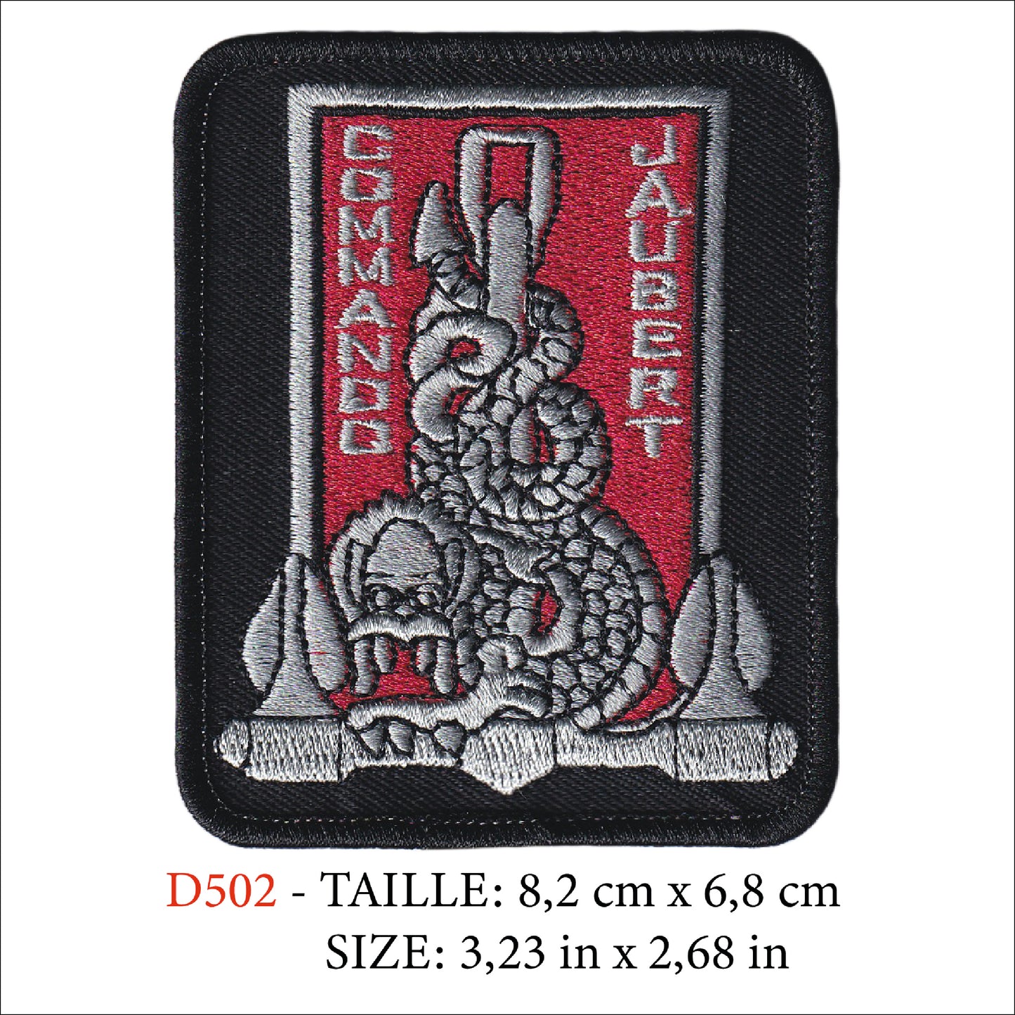 MAXIMUMPATCHES - Ecusson Patch Brodé Thermocollant - 8,2 cm x 6,8 cm - Commando Jaubert Force Spéciale Marine Armée Militaire Cos