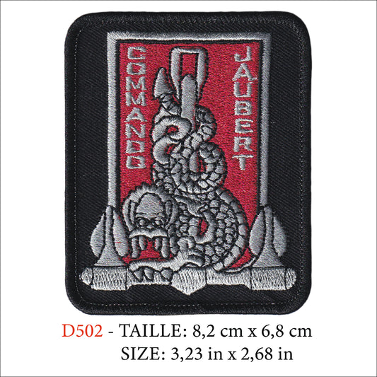 MAXIMUMPATCHES - Ecusson Patch Brodé Thermocollant - 8,2 cm x 6,8 cm - Commando Jaubert Force Spéciale Marine Armée Militaire Cos