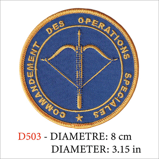 MAXIMUMPATCHES - Ecusson Patch Brodé Thermocollant - Diamètre 8 cm - Cos Commandement Des Opérations Spéciales Commando Marine Armée Militaire Force