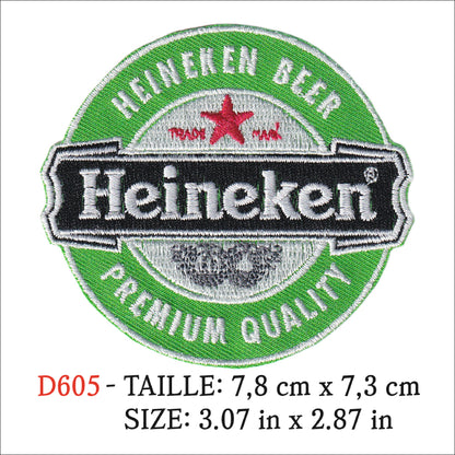 MAXIMUMPATCHES - Ecusson Patch Brodé Thermocollant - 7,8 cm x 7,3 cm - Bière Beer heineken