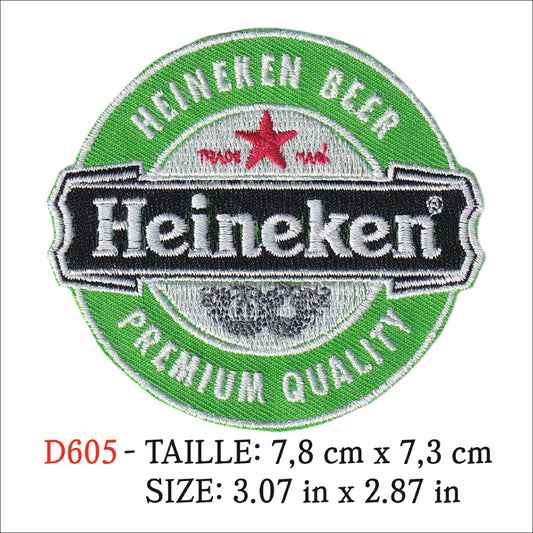 MAXIMUMPATCHES - Ecusson Patch Brodé Thermocollant - 7,8 cm x 7,3 cm - Bière Beer heineken