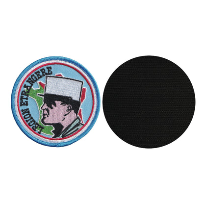 MAXIMUMPATCHES - Diamètre 8 cm - Ecusson Patch Brodé Avec Scratch Cousu Au Dos + Carré Scratch A Coudre, Face Opposé 10 cm x 10 cm Offert/Parachutistes Armée Terre Diable