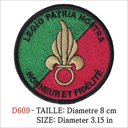 MAXIMUMPATCHES - Ecusson Patch Brodé Thermocollant - Diamètre 8 cm - Légion Etrangère Militaire Armée