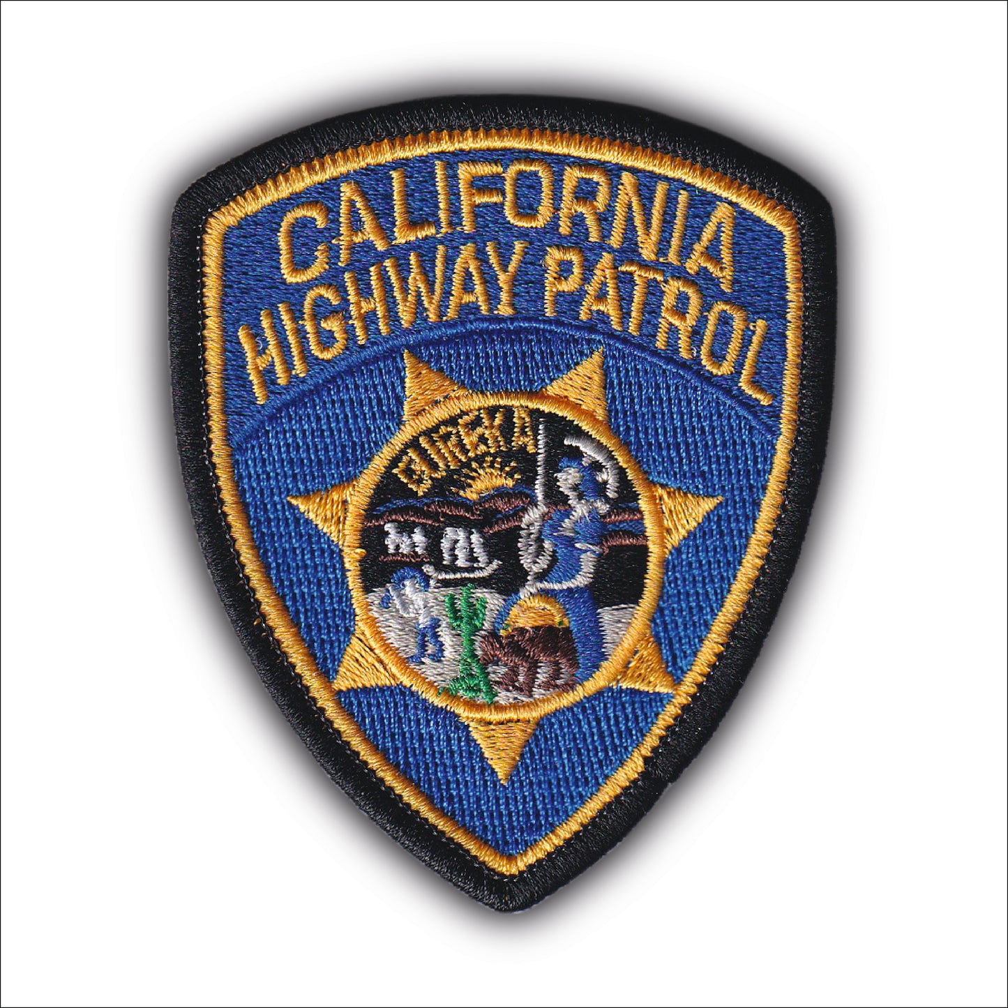 MAXIMUMPATCHES - Ecusson Patch Brodé Thermocollant - 8 cm x 6,6 cm - California highway patrol insigne police usa