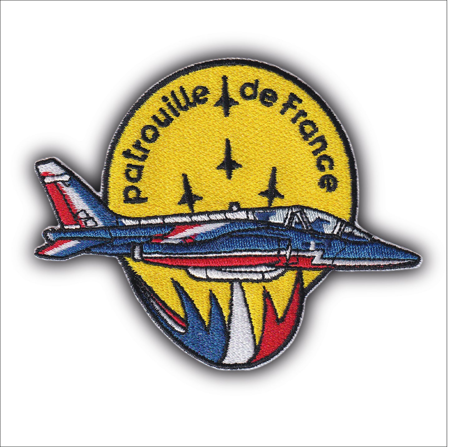 MAXIMUMPATCHES - Ecusson Patch Brodé Thermocollant - Dim: 10 cm x 8 cm - Alpha jet avion militaire France Armée