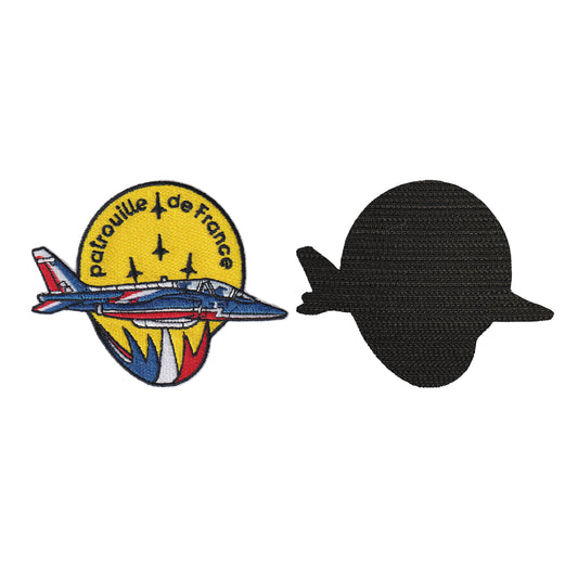 MAXIMUMPATCHES - 10 cm x 8 cm - Ecusson Patch Brodé Avec Scratch Cousu Au Dos + Carré Scratch A Coudre, Face Opposé Offerte, Alpha jet avion chasse armée militaire