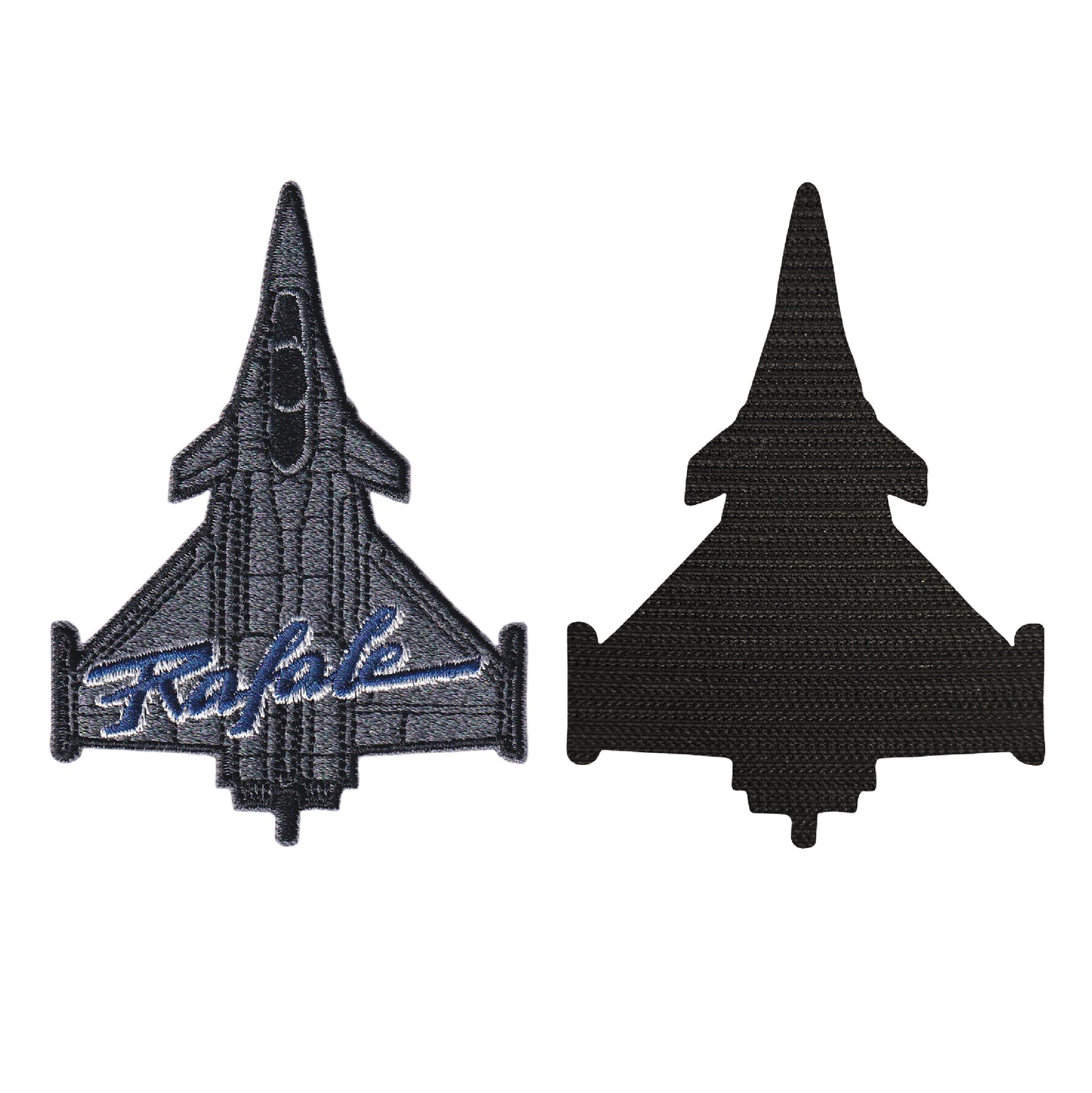 MAXIMUMPATCHES - 9 cm x 6,5 cm - Ecusson Patch Brodé Avec Scratch Cousu Au Dos + Carré Scratch A Coudre, Face Opposé Offerte, Rafale avion chasse militaire armée air porte avion