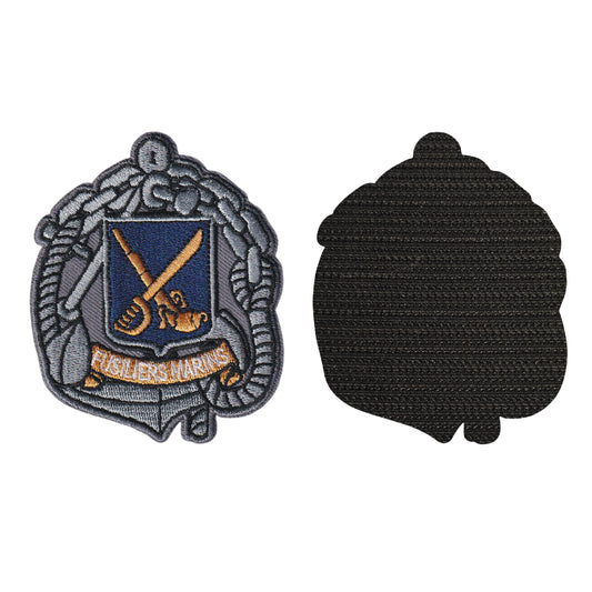 MAXIMUMPATCHES - Dimension: 8 cm x 6,6 cm - Ecusson Patch Brodé Avec Scratch Cousu Au Dos + Carré Scratch A Coudre, Face Opposé Offerte, fusiliers marins militaire mer armée