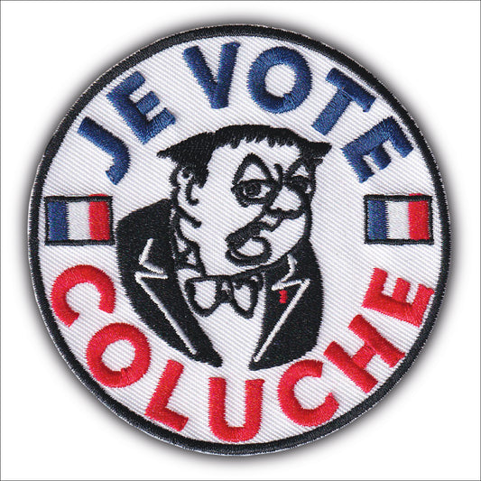 MAXIMUMPATCHES - Ecusson Patch Brodé Thermocollant - Diamètre: 8 cm - Je vote Coluche