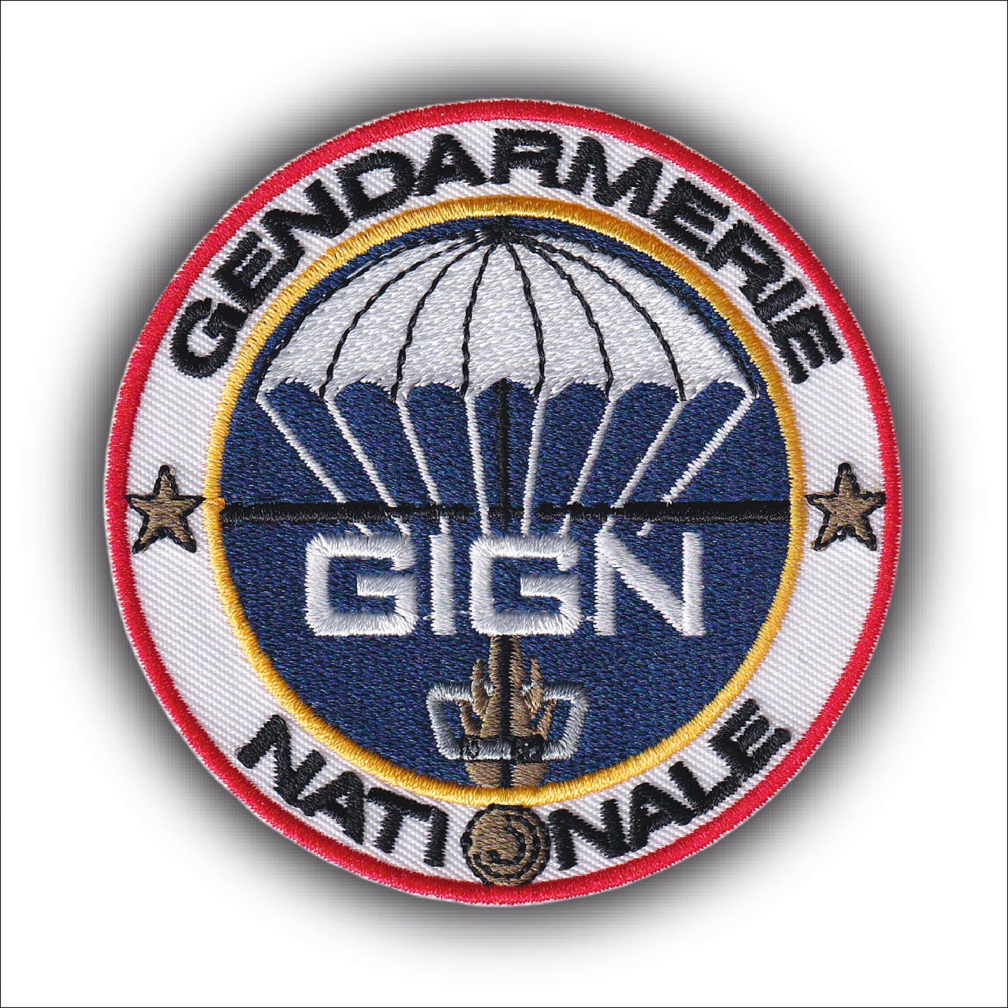 MAXIMUMPATCHES - Ecusson Patch Brodé Thermocollant - Diamètre: 8 cm - Gendarmerie nationale airsoft paintball militaire police Collection Cosplay Airsoft Déguisement