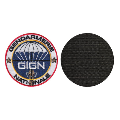 MAXIMUMPATCHES - Diam: 8 cm - Ecusson Patch Brodé Avec Scratch Cousu Au Dos + Carré Scratch A Coudre, Face Opposé Offerte, Gendarmerie nationale Collection Cosplay Airsoft Déguisement
