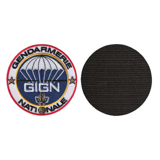 MAXIMUMPATCHES - Diam: 8 cm - Ecusson Patch Brodé Avec Scratch Cousu Au Dos + Carré Scratch A Coudre, Face Opposé Offerte, Gendarmerie nationale Collection Cosplay Airsoft Déguisement