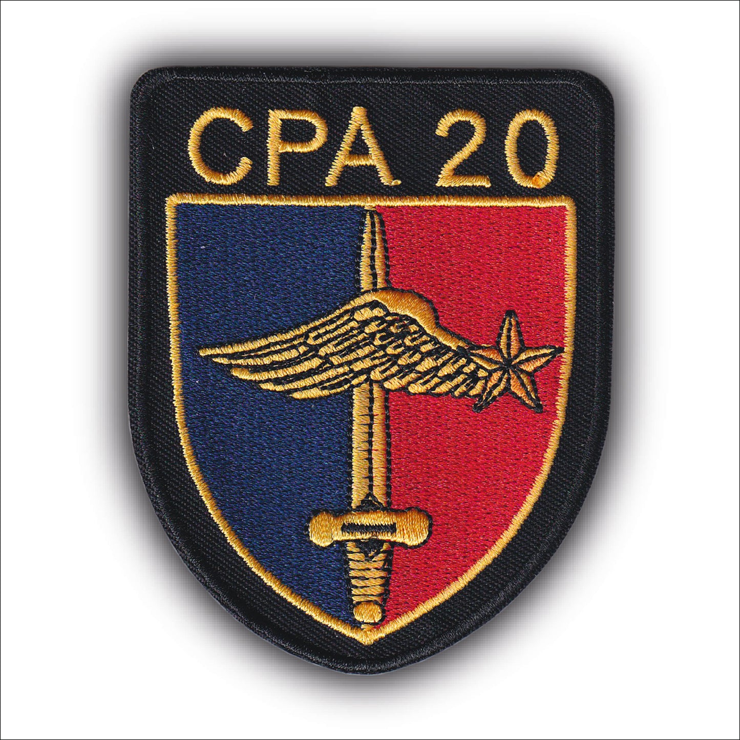 MAXIMUMPATCHES - Ecusson Patch Brodé Thermocollant - Dim: 9 cm x 7 cm - Cpa 20 armée militaire air mer terre commandos