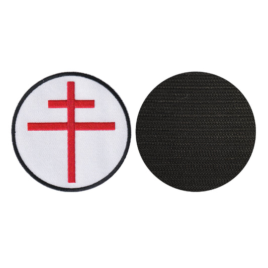 MAXIMUMPATCHES - Diamètre: 8 cm - Ecusson Patch Brodé Avec Scratch Cousu Au Dos + Carré Scratch A Coudre, Face Opposé 10 cm x 10 cm Offert/Cocarde France Libre Air