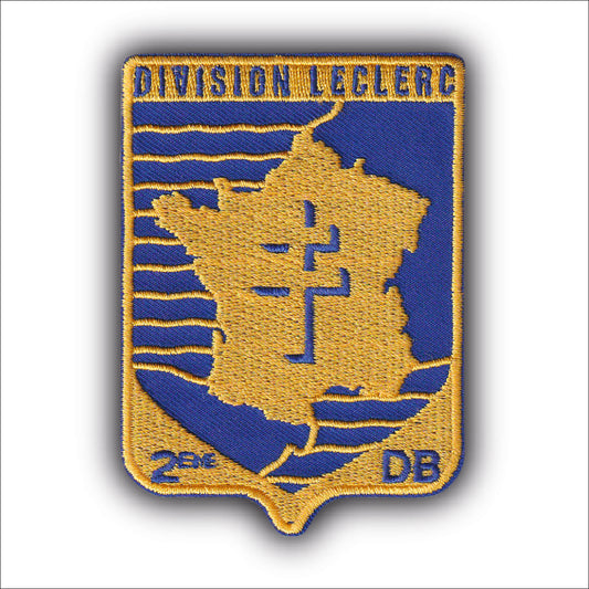 MAXIMUMPATCHES - Ecusson Patch Brodé Thermocollant - Dim: 9 cm x 6,5 cm - Division Leclerc 2 eme Db Blindée Char Tanks Résistance France