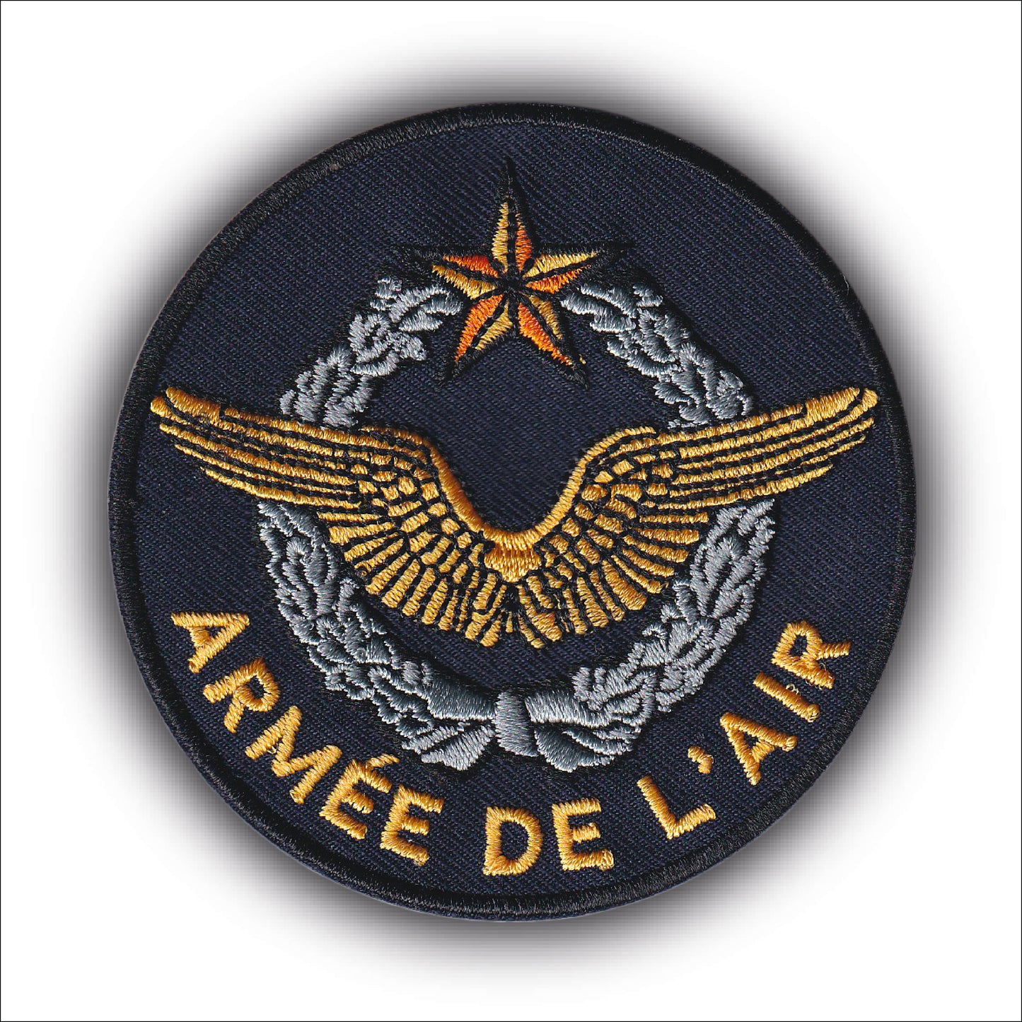 MAXIMUMPATCHES - Ecusson Patch Brodé Thermocollant - Diamètre: 8 cm - Armée de l'air France Armée Militaire Pilote de Chasse