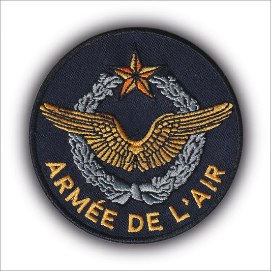 MAXIMUMPATCHES - Ecusson Patch Brodé Thermocollant - Diamètre: 8 cm - Armée de l'air France Armée Militaire Pilote de Chasse