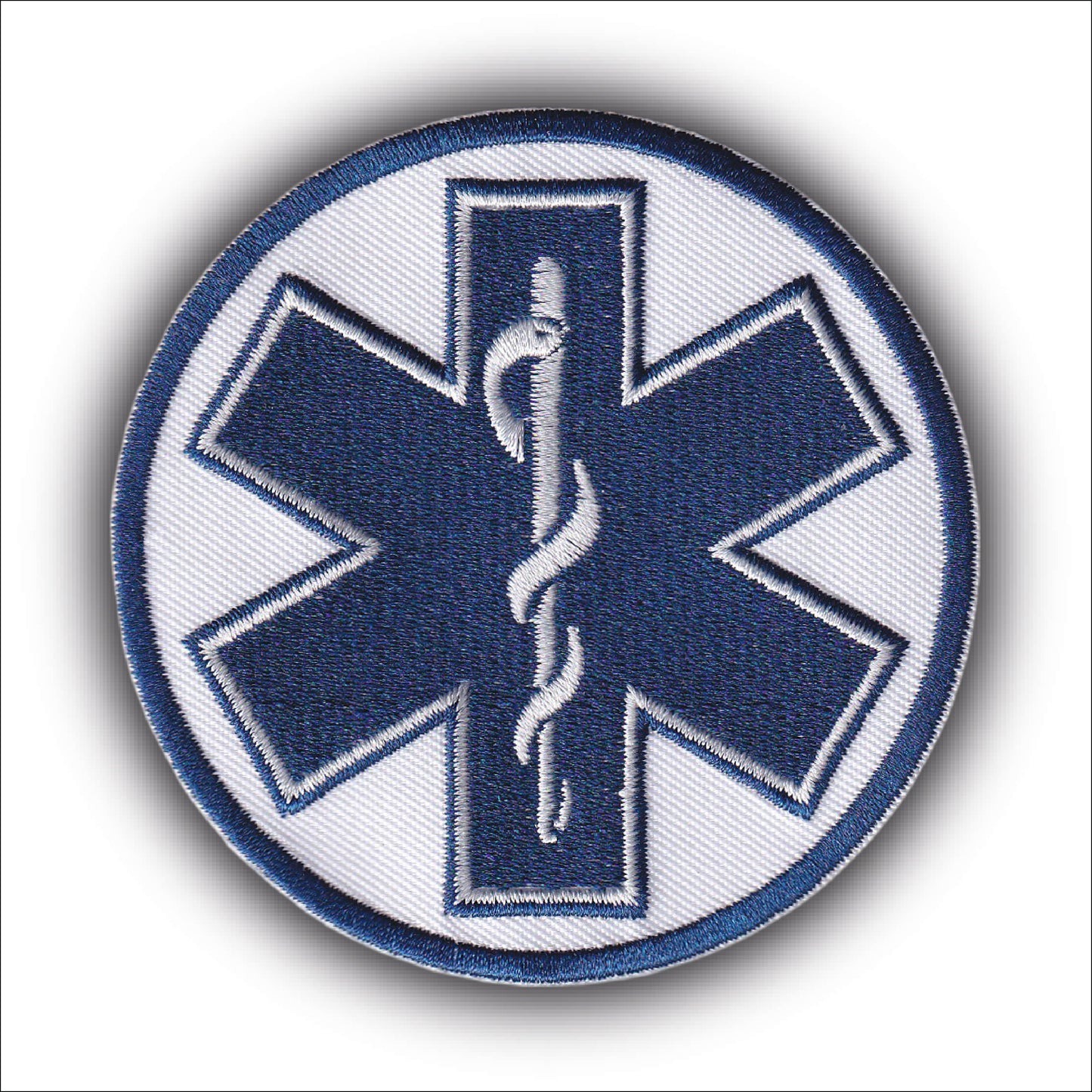 MAXIMUMPATCHES - Ecusson Patch Brodé Thermocollant - Diamètre: 8 cm - Ambulanciers Croix De Vie Ambulance Pompiers