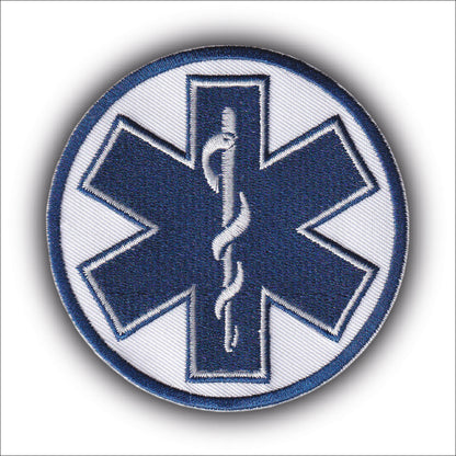 MAXIMUMPATCHES - Ecusson Patch Brodé Thermocollant - Diamètre: 8 cm - Ambulanciers Croix De Vie Ambulance Pompiers