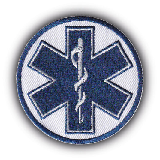 MAXIMUMPATCHES - Ecusson Patch Brodé Thermocollant - Diamètre: 8 cm - Ambulanciers Croix De Vie Ambulance Pompiers
