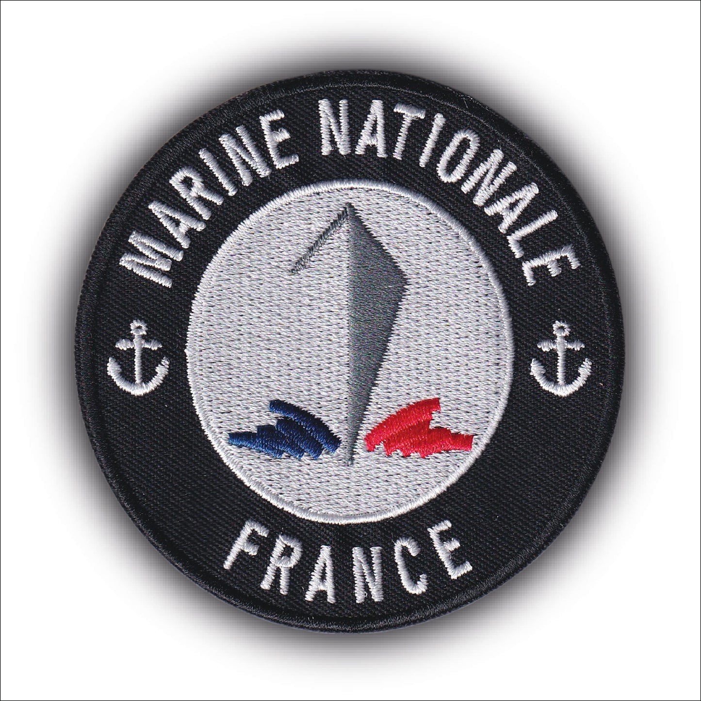 MAXIMUMPATCHES - Ecusson Patch Brodé Thermocollant - Diamètre: 8 cm - Marine Nationale fusiliers marins armée militaire air mer terre commandos