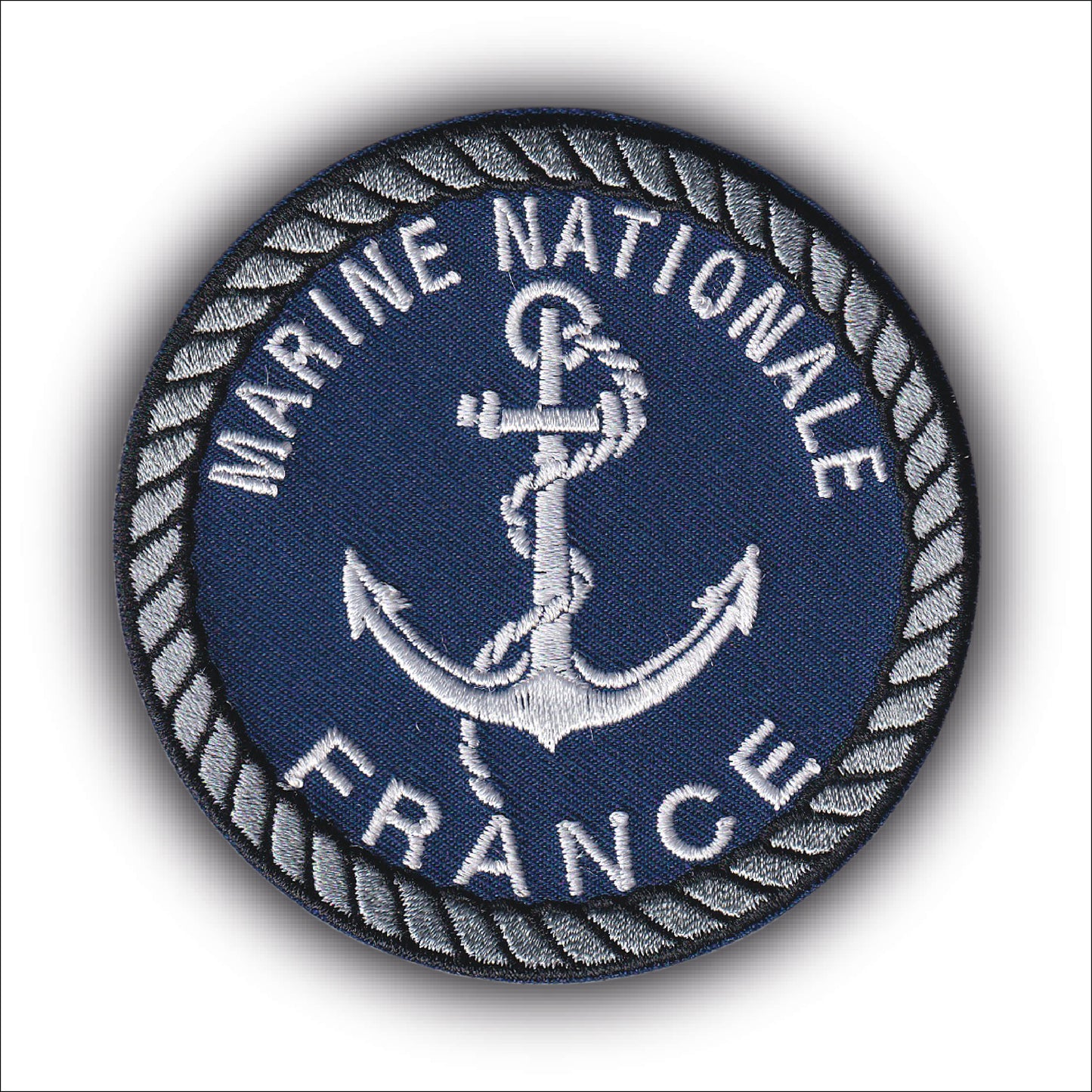 MAXIMUMPATCHES - Ecusson Patch Brodé Thermocollant - Diamètre: 8 cm - Marine Nationale fusiliers marins armée militaire air mer terre commandos