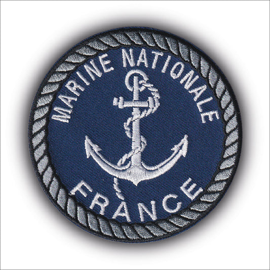 MAXIMUMPATCHES - Ecusson Patch Brodé Thermocollant - Diamètre: 8 cm - Marine Nationale fusiliers marins armée militaire air mer terre commandos