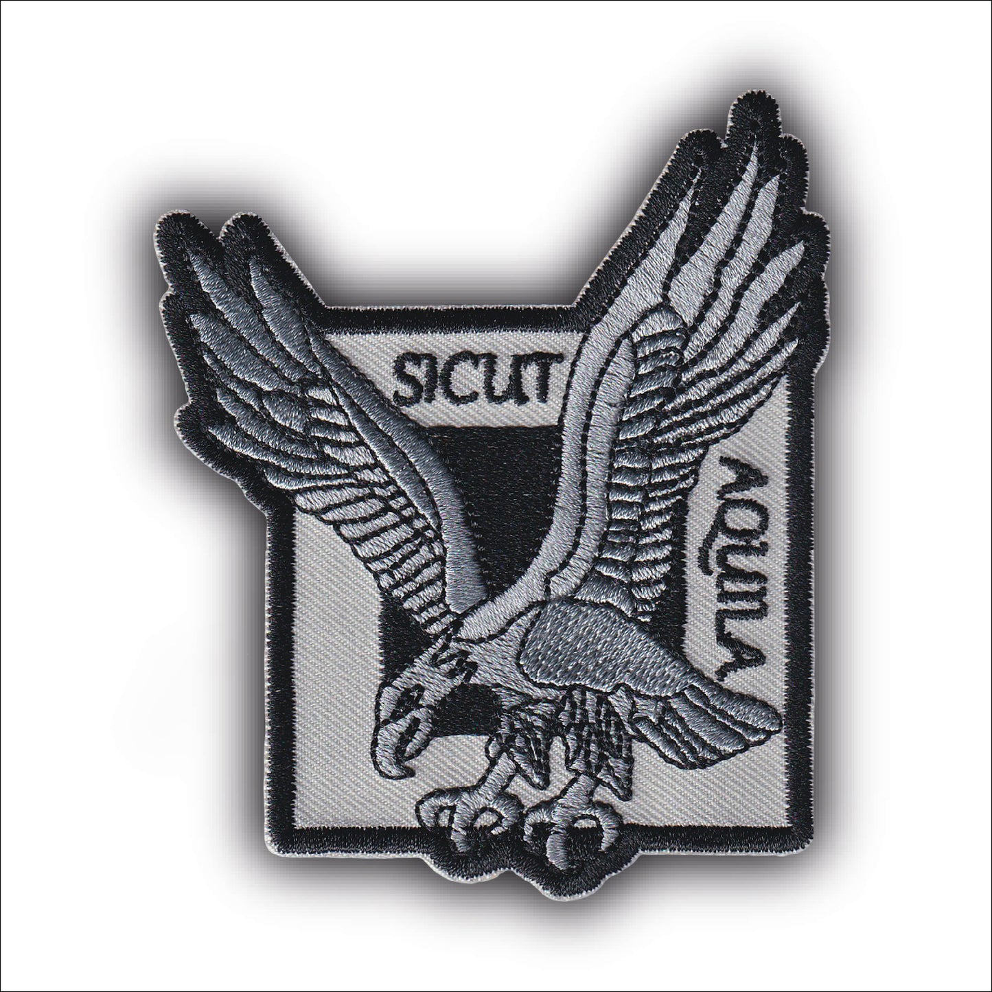 MAXIMUMPATCHES - Ecusson Patch Brodé Thermocollant - Dim: 9 cm x 7,5 cm - sicut aquila parachutiste armée militaire air mer terre commandos