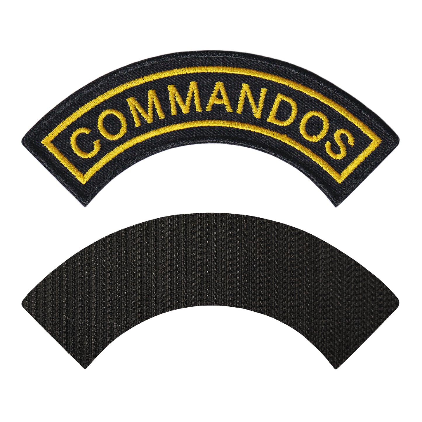 MAXIMUMPATCHES - Dim: 12 cm x 5 cm - Ecusson Patch Brodé Avec Scratch Cousu Au Dos + Carré Scratch A Coudre, Face Opposé 10 cm x 10 cm Offert/Commandos Militaire Air Terre Mer