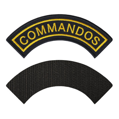 MAXIMUMPATCHES - Dim: 12 cm x 5 cm - Ecusson Patch Brodé Avec Scratch Cousu Au Dos + Carré Scratch A Coudre, Face Opposé 10 cm x 10 cm Offert/Commandos Militaire Air Terre Mer