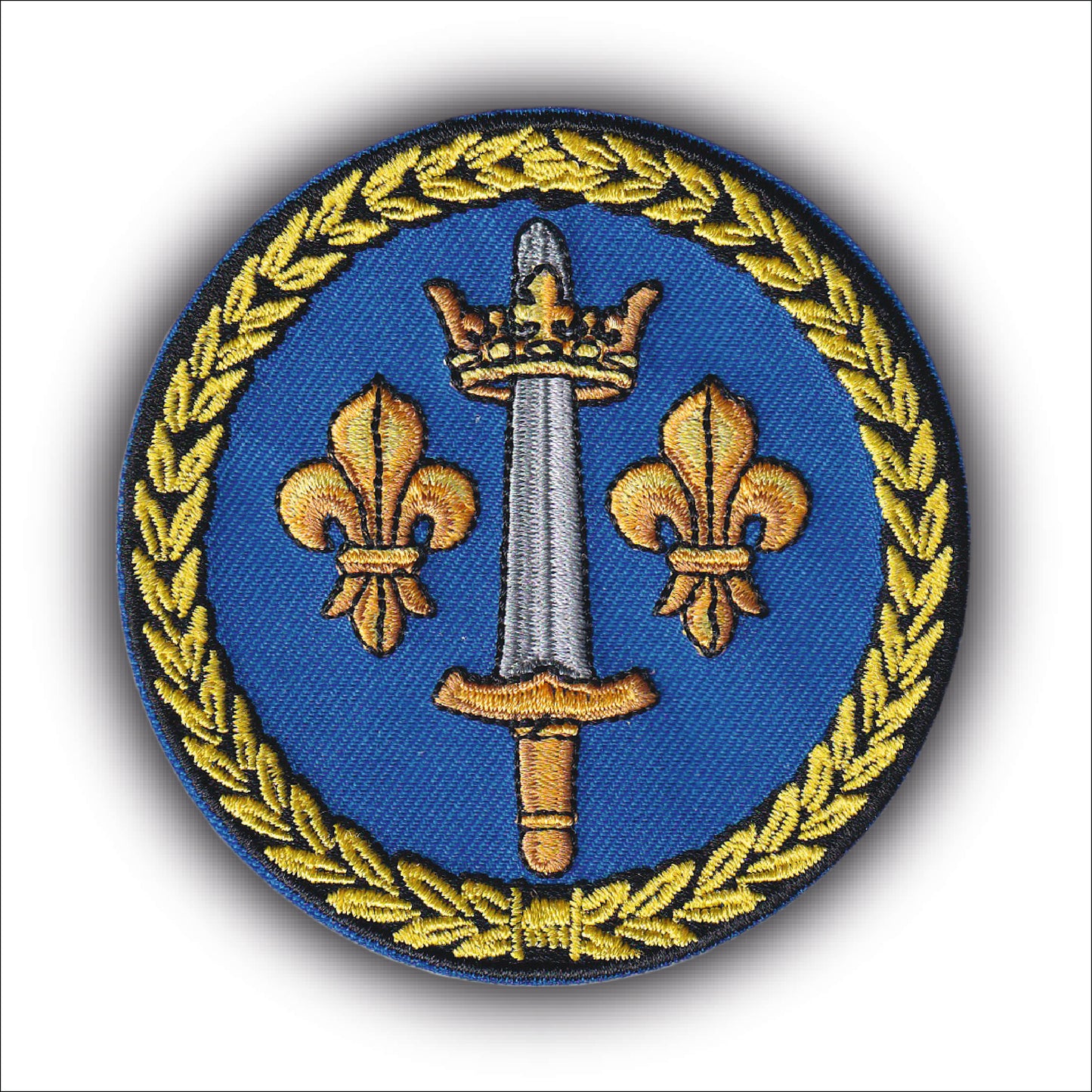 MAXIMUMPATCHES - Ecusson Patch Brodé Thermocollant - Diamètre: 8 cm - France blason jeanne d'arc armée militaire commando