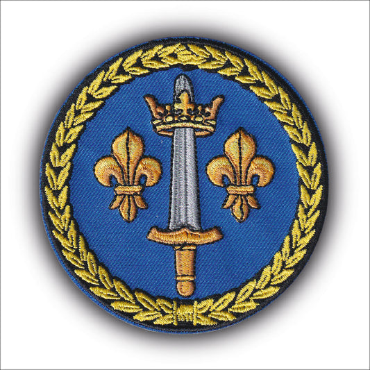 MAXIMUMPATCHES - Ecusson Patch Brodé Thermocollant - Diamètre: 8 cm - France blason jeanne d'arc armée militaire commando