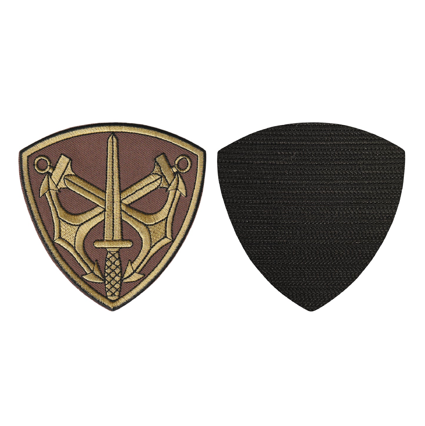 MAXIMUMPATCHES - Dim: 9 cm x 9 cm - Ecusson Patch Brodé Avec Scratch Cousu Au Dos + Carré Scratch A Coudre, Face Opposé 10 cm x 10 cm Offert/Commando Marine Appui Opérationnel