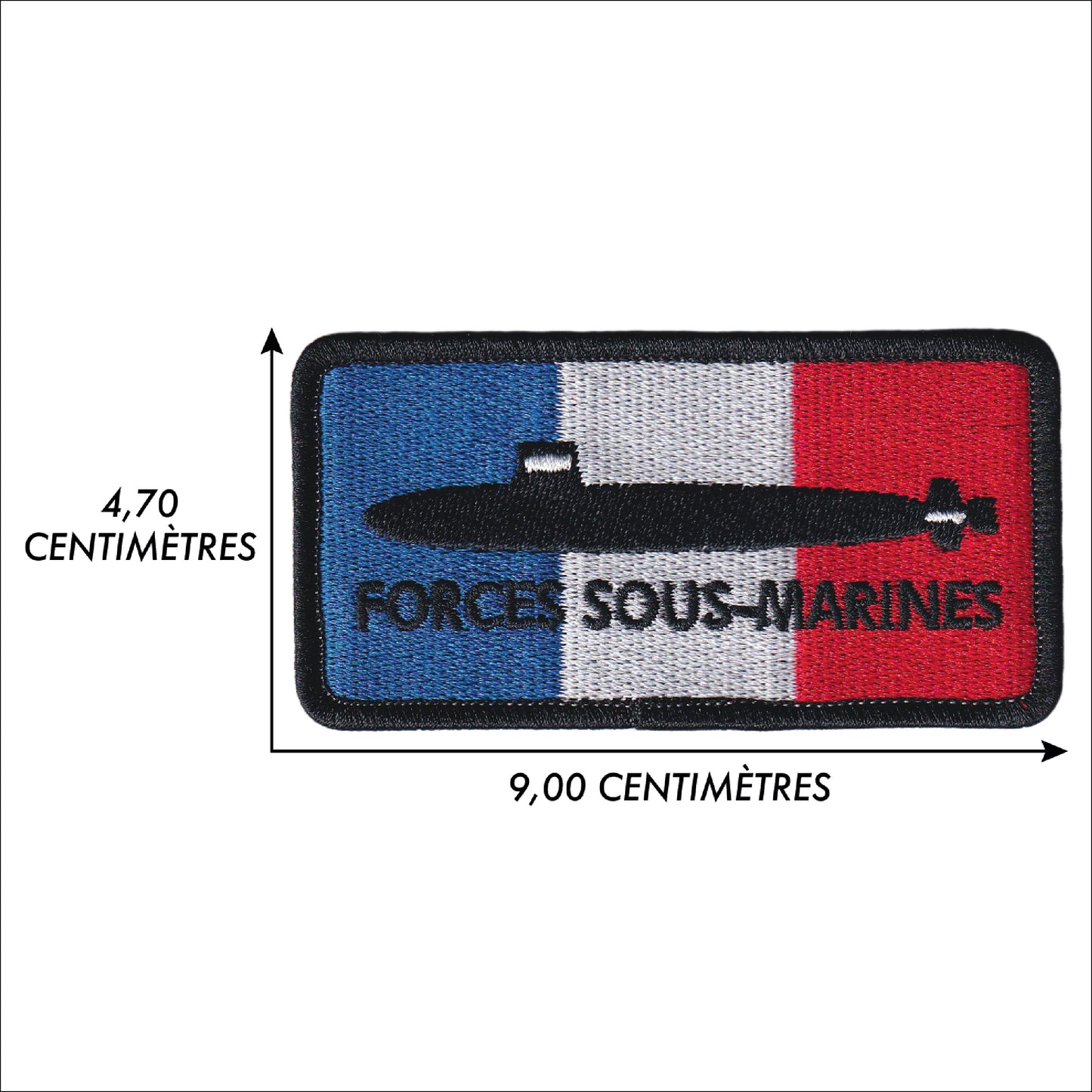 MAXIMUMPATCHES - Ecusson Patch Brodé Thermocollant - Dim: 9 cm x 4,7 cm - Forces Sous-Marines Sous-Marins Armée Militaire France Suffren Redoutable Triomphant