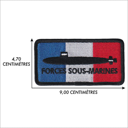 MAXIMUMPATCHES - Ecusson Patch Brodé Thermocollant - Dim: 9 cm x 4,7 cm - Forces Sous-Marines Sous-Marins Armée Militaire France Suffren Redoutable Triomphant