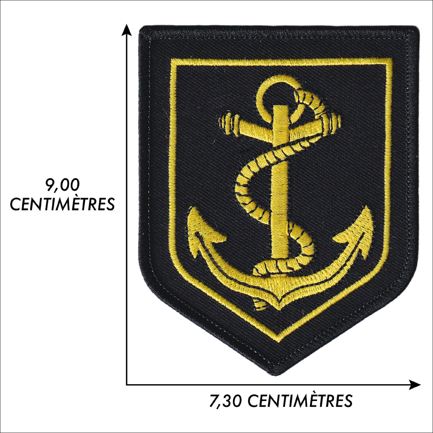 MAXIMUMPATCHES - Ecusson Patch Brodé Thermocollant - Dim: 9 cm x 7,3 cm - Collection Cosplay Airsoft Déguisement Maritime Armée Militaire Mer Backpack France GN