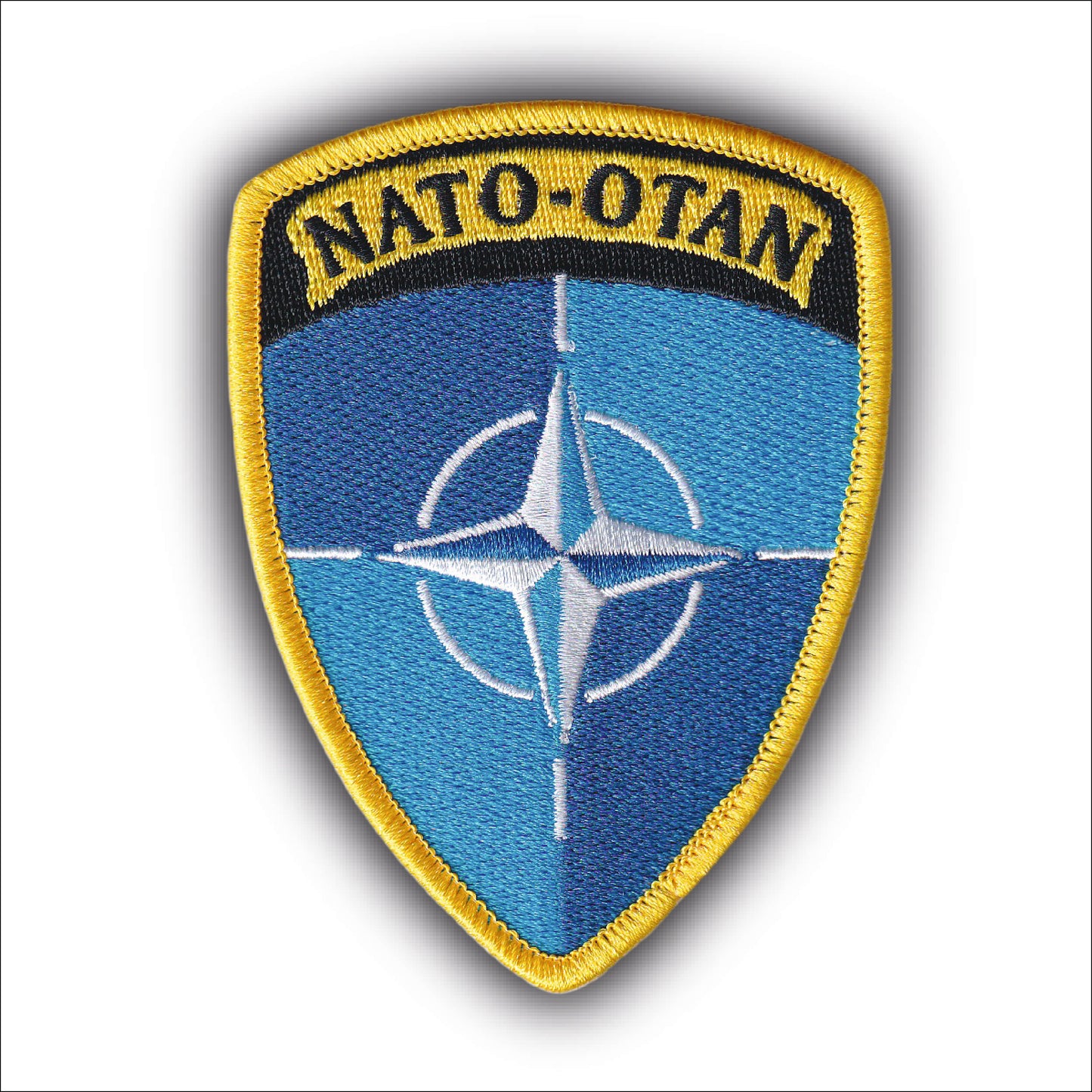 MAXIMUMPATCHES - Ecusson Patch Brodé Thermocollant - Dim: 9 cm x 6,7 cm - Otan Nato Militaire Onu Armée France Europe Cosplay Collection Airsoft