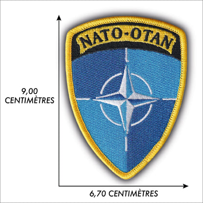 MAXIMUMPATCHES - Ecusson Patch Brodé Thermocollant - Dim: 9 cm x 6,7 cm - Otan Nato Militaire Onu Armée France Europe Cosplay Collection Airsoft