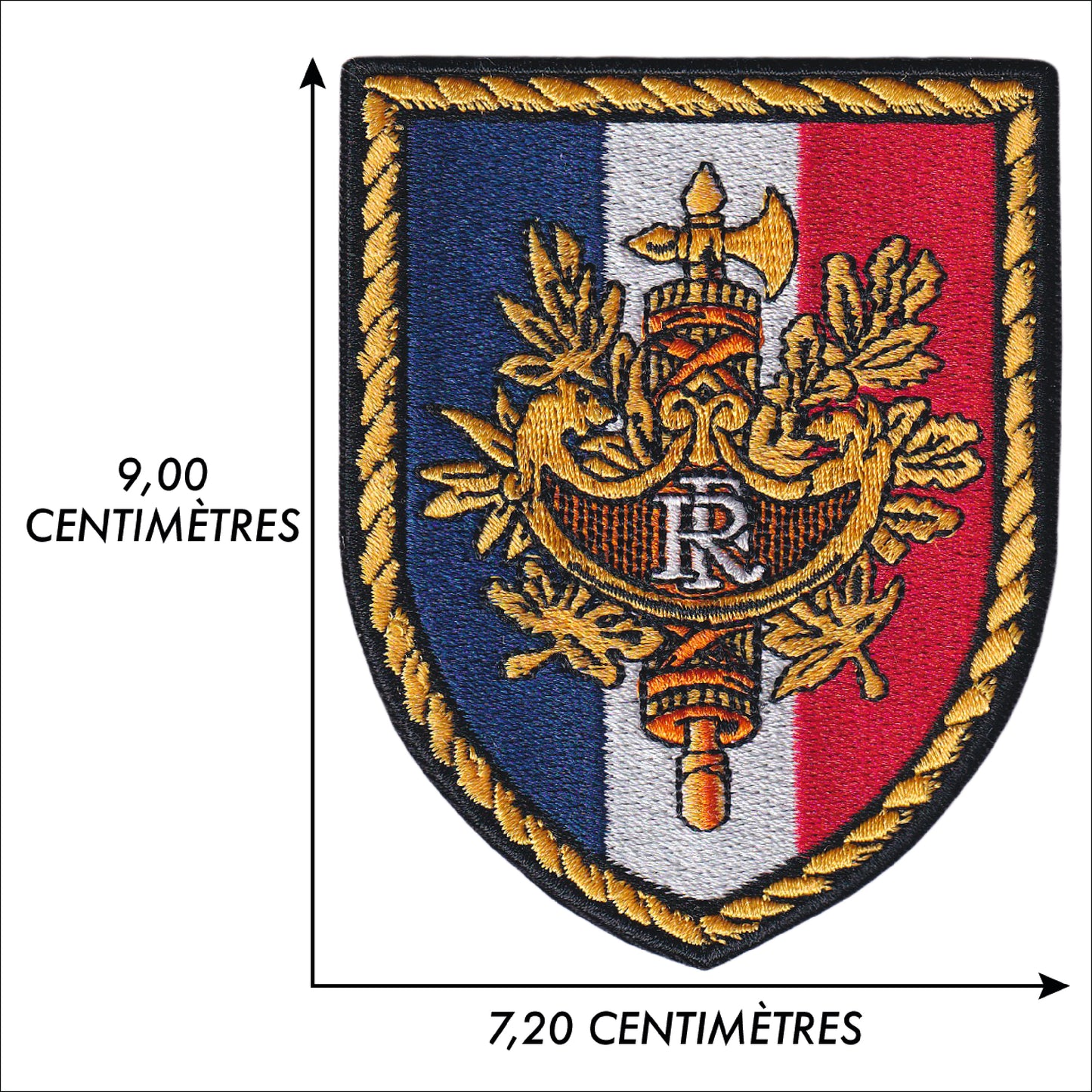 MAXIMUMPATCHES - D663 - Ecusson Patch Brodé Thermocollant - Dim: 9 cm x 7,2 cm - République Francaise France Armée Militaire Pays Cosplay Collection Région Département