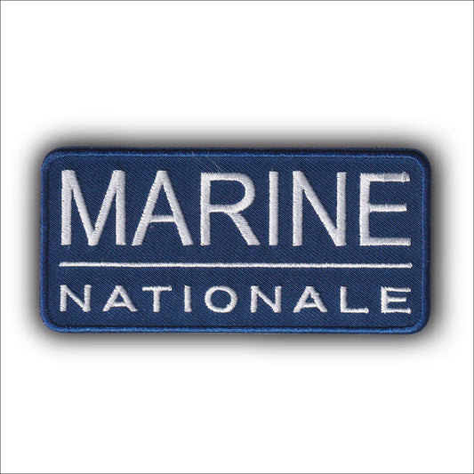 MAXIMUMPATCHES - D666 - Ecusson Patch Brodé Thermocollant - Dim: 10 cm x 4,7 cm - Marine Nationale France Militaire Armée Airsoft Collection Cosplay Backpack Mer