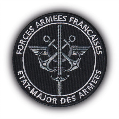 MAXIMUMPATCHES - Ecusson Patch Brodé Thermocollant - Diamètre 8 cm - État Major Des Forces Armées Francaises France Militaire Airsoft Collection Cosplay